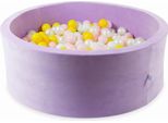 Bacinella 110X40 Velvet Soft Purple Con 500 Palline: Madreperla, Rosa Chiaro, Giallo, Menta Chiaro