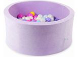 Piscina Secca 90X40 Velvet Soft Purple Con 300 Palline: Rosa, Erica, Giallo, Azzurro, Opalescente