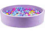 Bacinella 130X30 Velvet Soft Purple Con 600 Palline: Rosa, Erica, Giallo, Azzurro, Opalescente