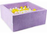 Bacinella 90X90X40 Velvet Soft Purple Con 400 Palline: Madreperla, Rosa Chiaro, Giallo, Menta Chiaro
