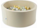 Piscina A Secco 90X40 Beige Con 300 Palline: Trasparente, Opalescente, Oro Chiaro, Argento, Beige