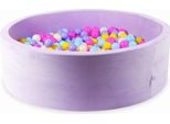 Bacinella 130X40 Velvet Soft Purple Con 700 Palline: Rosa, Erica, Giallo, Azzurro, Opalescente