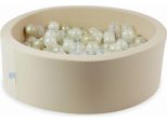 Piscina A Secco 90X30 Beige Con 200 Palline: Trasparente, Oro Chiaro, Opalescente