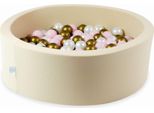 Piscina Secca 90X30 Beige Con 200 Palline: Madreperla, Rosa Chiaro, Oro Antico
