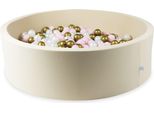 Piscina Secca 130X40 Beige Con 700 Palline: Madreperla, Rosa Chiaro, Oro Antico