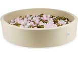 Piscina Asciutta 130X30 Beige Con 600 Palline: Madreperla, Rosa Chiaro, Oro Antico
