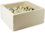 Vasca Di Asciugatura 90X90X40 Beige Con 400 Palline: Trasparenti, Opalescenti, Oro Chiaro, Argento, Beige