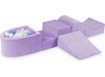 Parco Giochi In Schiuma Con Collina E Piscina Micro Velvet Soft Purple + 100 Palline: Bianco, Madreperla, Erica