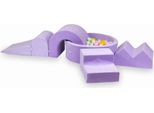 Parco Giochi In Schiuma Con Piscina Rotonda 90X30 Velvet Soft Purple + 5 Elementi + 200 Palline: Madreperla, Rosa Chiaro, Giallo, Menta Chiaro