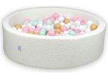 Dry Pool 110X30 Boucle White 400 Palline: Bianco, Menta Chiaro, Rosa Chiaro, Beige