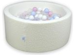 Dry Pool 90X40 Boucle White 300 Palline: Trasparente, Bianco, Madreperla, Rosa Chiaro Madreperla, Azzurro Madreperla