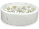 Dry Pool 110X30 Boucle White 400 Palline: Trasparenti, Bianche, Madreperla, Oro Chiaro