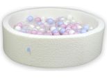 Dry Pool 110X30 Boucle White 400 Palline: Trasparente, Bianco, Madreperla, Rosa Chiaro Madreperla, Azzurro Madreperla