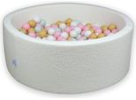 Dry Pool 110X40 Boucle White 500 Palline: Bianco, Menta Chiaro, Rosa Chiaro, Beige