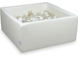 Dry Pool 90X90X40 Boucle White 400 Palline: Trasparenti, Bianche, Madreperlate, Oro Chiaro
