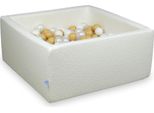Piscina Secca 90X90X40 Boucle White 400 Palline: Bianco, Madreperla, Beige