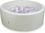 Dry Pool 110X40 Boucle White 500 Palline: Trasparente, Bianco, Madreperla, Rosa Chiaro Madreperla, Azzurro Madreperla