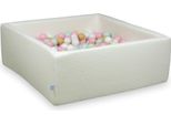 Dry Pool 110X110X40 Boucle White 600 Palline: Bianco, Menta Chiaro, Rosa Chiaro, Beige