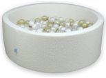 Dry Pool 110X40 Boucle White 500 Palline: Trasparenti, Bianche, Madreperla, Oro Chiaro