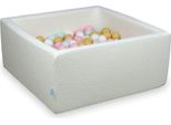 Dry Pool 90X90X40 Boucle White 400 Palline: Bianco, Menta Chiaro, Rosa Chiaro, Beige