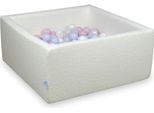 Piscina Secca 90X90X40 Boucle White 400 Palline: Trasparente, Bianco, Madreperla, Rosa Chiaro Madreperla, Azzurro Madreperla
