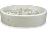 Dry Pool 130X30 Boucle White 600 Palline: Trasparenti, Bianche, Madreperla, Oro Chiaro