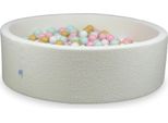 Dry Pool 130X40 Boucle White 700 Palline: Bianco, Menta Chiaro, Rosa Chiaro, Beige