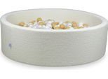 Piscina Asciutta 130X40 Boucle White 700 Palline: Bianco, Madreperla, Beige