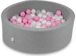 Bacino Di Asciugatura 90X30Cm Grigio Con 200 Palline: Bianco, Madreperla, Rosa Cipria