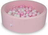 Piscina Secca 90X30Cm Rosa Cipria Con 200 Palline: Rosa Chiaro, Bianco, Trasparente, Rosa Cipria