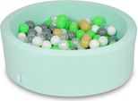 Piscina A Secco 90X30Cm Menta Con 200 Palline: Verde Chiaro, Bianco, Trasparente, Madreperla, Beige, Grigio