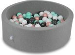 Bacino Di Asciugatura 90X30Cm Grigio Con 200 Palline: Bianco, Oro Rosa, Menta Chiaro, Grafite