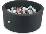 Piscina Secca 90X40Cm In Grafite Con 300 Palline: Bianco, Oro Rosa, Menta Chiara, Grafite