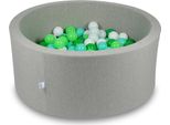 Bacino Di Asciugatura 90X40Cm Grigio Chiaro Con 300 Palline: Bianco, Verde Chiaro, Menta, Verde