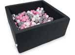 Bacino Di Asciugatura 90X90X40Cm In Grafite Con 400 Palline: Rosa Cipria, Grigio, Bianco