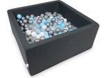 Bacino Di Asciugatura 90X90X40Cm In Grafite Con 400 Palline: Azzurro, Argento, Trasparente, Bianco