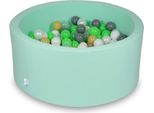 Bacinella 90X40Cm Menta Con 300 Palline: Verde Chiaro, Bianco, Trasparente, Madreperla, Beige, Grigio