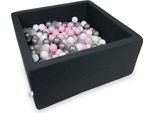 Bacino Di Asciugatura 90X90X40Cm In Grafite Con 400 Palline: Rosa Chiaro, Bianco, Argento, Trasparente