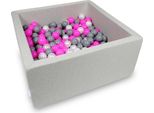 Bacinella Per Asciugatura 90X90X40Cm Grigio Chiaro Con 400 Palline: Rosa, Madreperla, Grigio