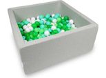Bacino Di Asciugatura 90X90X40Cm Grigio Chiaro Con 400 Palline: Bianco, Verde Chiaro, Menta, Verde