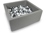 Bacino Di Asciugatura 90X90X40Cm Grigio Con 400 Palline: Bianco, Argento