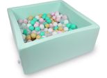 Piscina A Secco 90X90X40Cm Menta Con 400 Palline: Bianco, Rosa, Trasparente, Beige, Menta