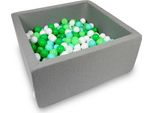 Bacino Di Asciugatura 90X90X40Cm Grigio Con 400 Palline: Bianco, Verde Chiaro, Menta, Verde