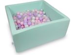 Piscina Secca 90X90X40Cm Alla Menta Con 400 Palline: Rosa Chiaro, Madreperla, Trasparente, Erica