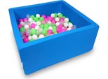 Bacino Di Asciugatura 90X90X40Cm Blu Con 400 Palline: Verde Chiaro, Rosa, Bianco, Trasparente