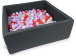 Bacino Di Asciugatura 110X110X40Cm In Grafite Con 600 Palline: Trasparente, Madreperla, Erica, Rosso