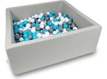 Bacino Di Asciugatura 110X110X40Cm Grigio Chiaro Con 600 Palline: Blu, Bianco, Grigio