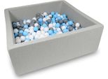 Bacino Di Asciugatura 110X110X40Cm Grigio Chiaro Con 600 Palline: Azzurro, Bianco, Grigio