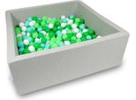 Bacino Di Asciugatura 110X110X40Cm Grigio Chiaro Con 600 Palline: Bianco, Verde Chiaro, Menta, Verde
