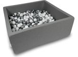 Bacino Di Asciugatura 110X110X40Cm Grigio Con 600 Palline: Bianco, Argento